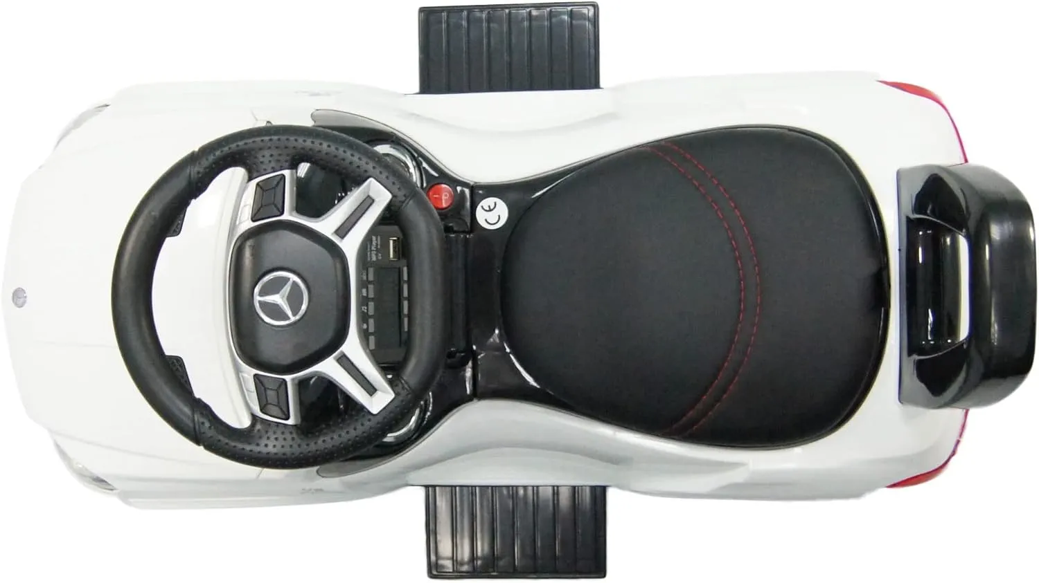 Best Ride-On Cars Baby Toddler 4-in-1 Mercedes Push Car Stroller w/ Led Lights for Ages 1-3, White