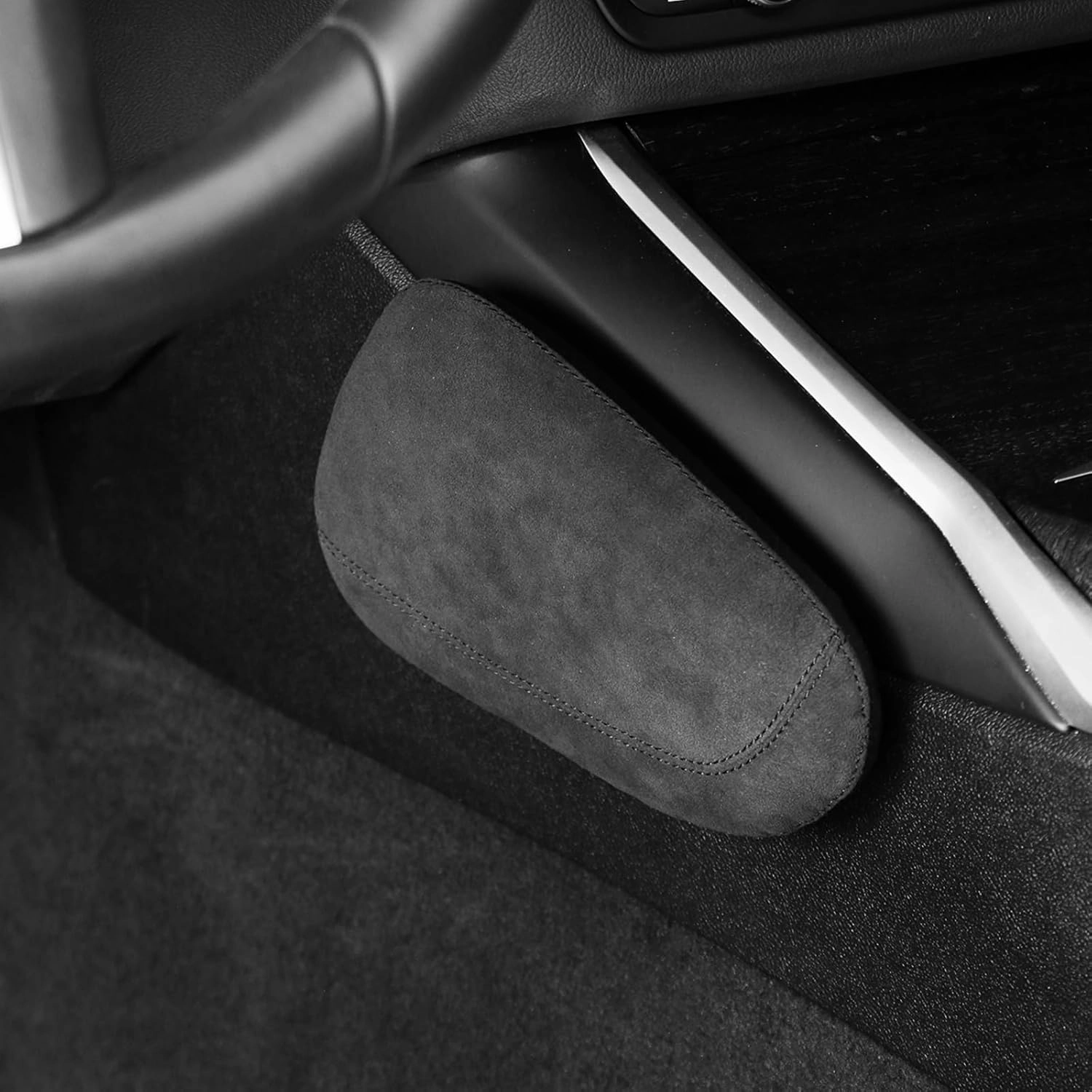 BETTERHUMZ Car Leg Pad Cushion for Alcantara Compatible with BMW 1 2 3 4 5 6 7 Series X1 X2 X3 X4 X5 X6 X7 Center Console Armrest Cushion Accessories (Driver Side)