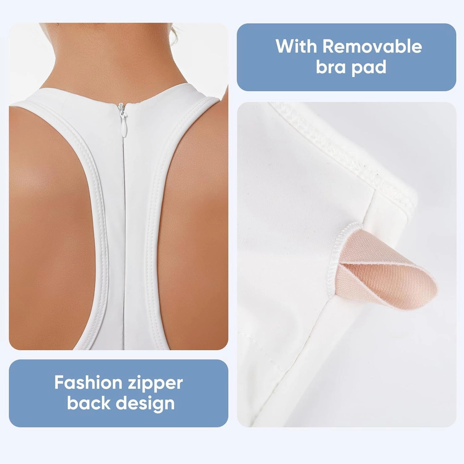 Bezioner Golf Dresses for Women Tennis Dress with Built in Shorts and Bra Pickleball Outfits Zipper Racerback Workout Dress