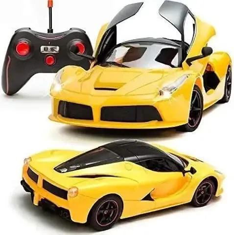Big Remote Control Door Opening Premium Toy Car with rechargeable Model Concept Design (yellow)