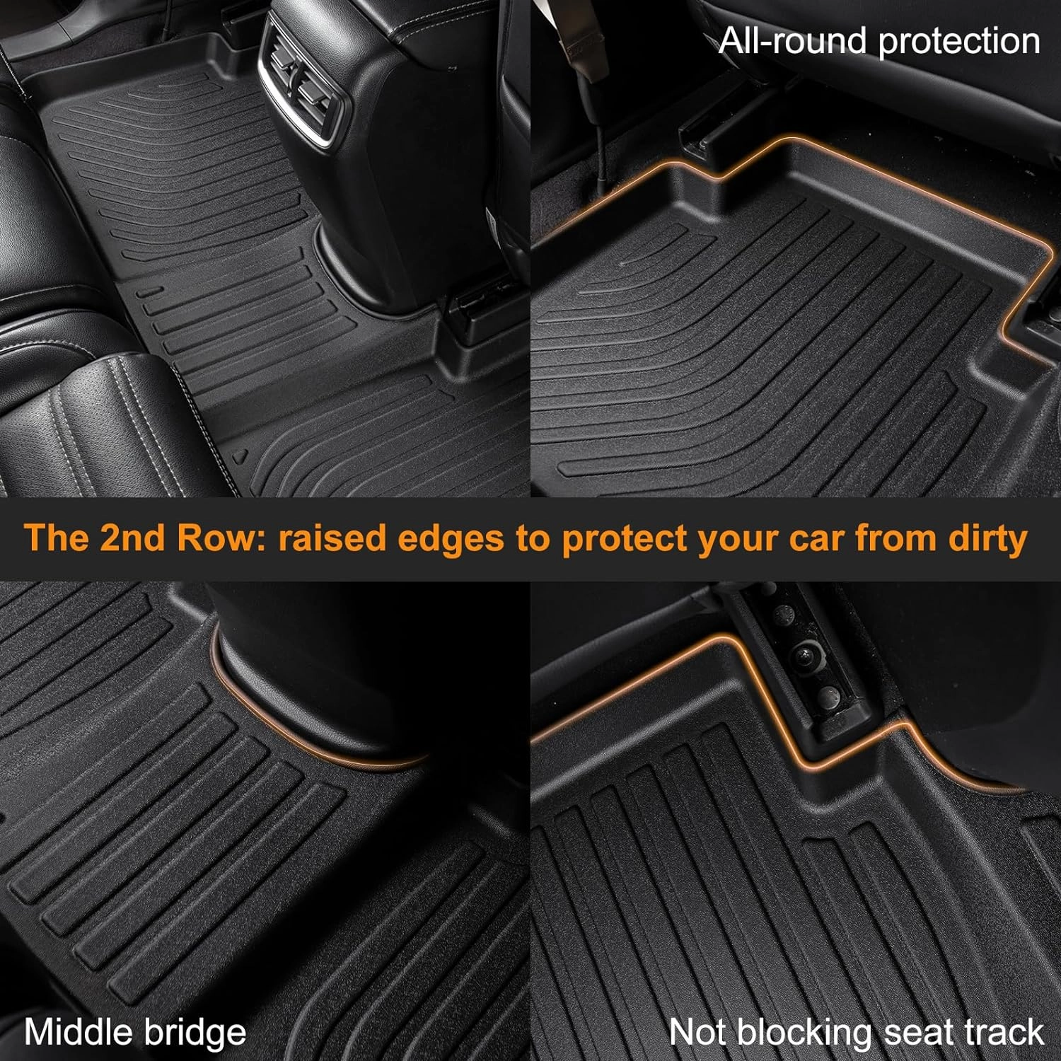 Binmotor-Floor Mats & Cargo Liner for Dodge Durango 2016-2024 2025, 7 Passenger, All Weather Mats Durango Cargo Trunk Mat Accessories for Durango GT, GT Plus, R/T, R/T Plus, R/T Premium
