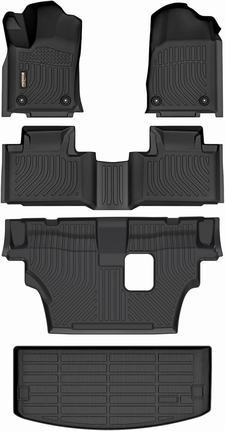 Binmotor-Floor Mats & Cargo Liner for Dodge Durango 2016-2024 2025, 7 Passenger, All Weather Mats Durango Cargo Trunk Mat Accessories for Durango GT, GT Plus, R/T, R/T Plus, R/T Premium