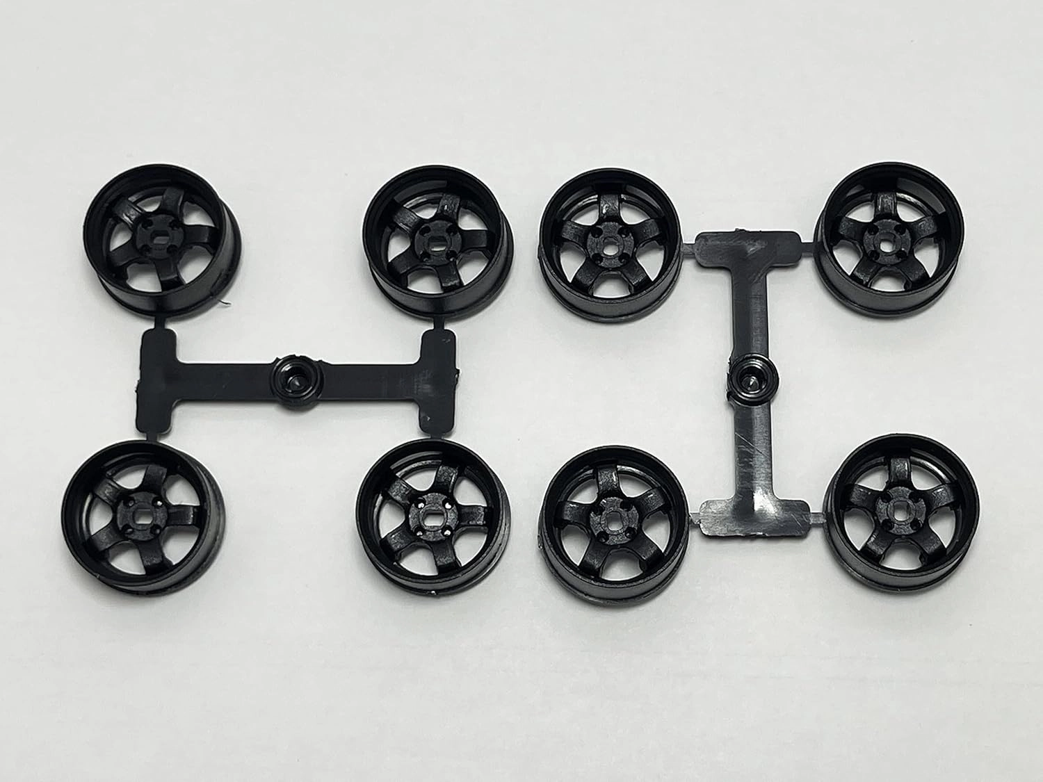 Black Wheel Rims Set 8pcs for Kyosho Mini-Z RC Drift Cars 1/24 1/28 Mini-Q DRZ GLD 20mm Diameter (8X Narrow Wheels)