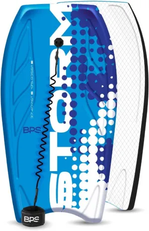 BPS ‘Storm’ Pro 42.5" Body Board for All Wave Conditions – Lightweight BodyBoards for Beach with EPS Core HDPE Slick Bottom IXPE Deck with Wrist Leash and Plug for Kids and Adults