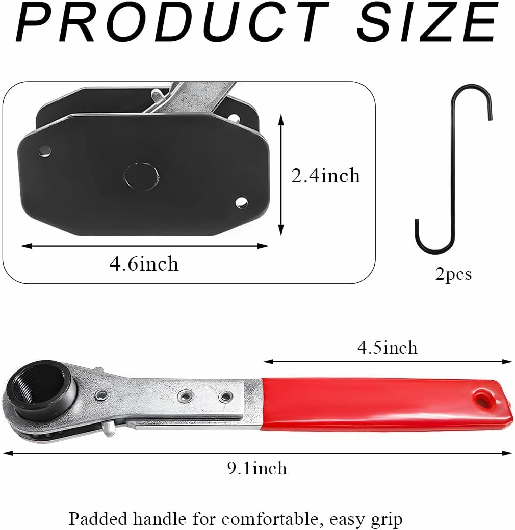 Brake Caliper Press Tool, 360° Adjustable Ratchet Piston Spreader Car Tools with Caliper Hangers, Durable Brake Caliper Tool Spreader for Car Brake Repair Installation (Red)
