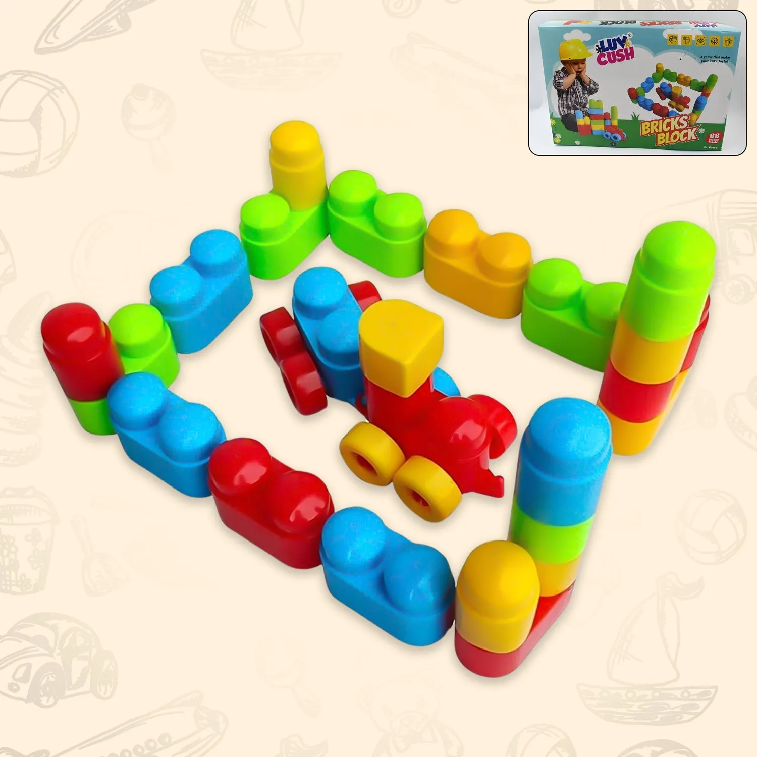 Bricks Blocks Building Toy Set (88pcs)