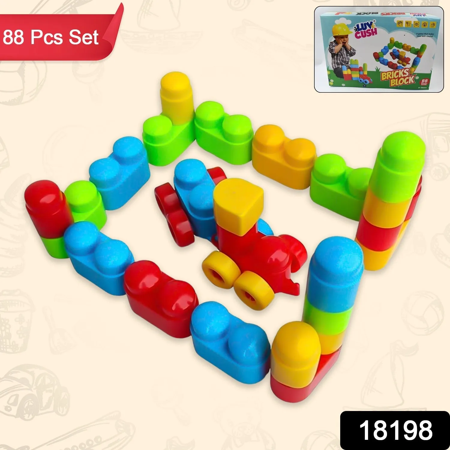 Bricks Blocks Building Toy Set (88pcs)