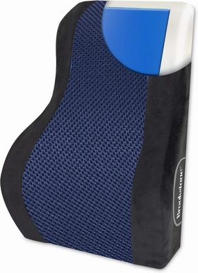 Brookstone BK1172 - Luxurious Back Support Pillow for Office Chairs and Cars, Lumbar Cushion with Premium Grade Memory Foam with Cooling Gel, Soft Plush Cover