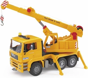 Bruder Man TGA Crane Truck 02754 | 1:16 Scale Construction Toy with Extendable Boom, Rotating Crane, and Outriggers | Made in Germany for Indoor and Outdoor Play