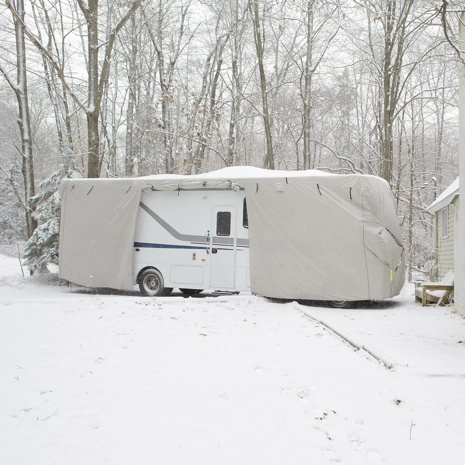 Budge Premier Toy Hauler RV Cover Fits Toy Hauler RVs 17' to 18' Long (Gray, Polyester), 216" L x 105" W x 116" H (RVRP-59)