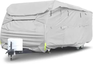 Budge Premier Toy Hauler RV Cover Fits Toy Hauler RVs 17' to 18' Long (Gray, Polyester), 216" L x 105" W x 116" H (RVRP-59)