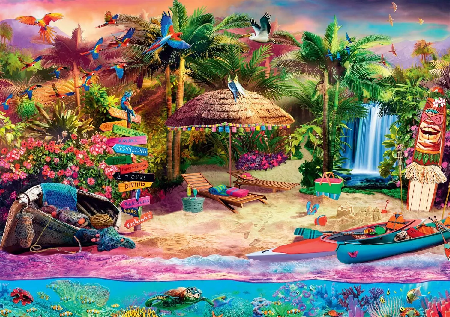 Buffalo Games - Tropical Island Holiday - 500 Piece Jigsaw Puzzle for Adults Challenging Puzzle Perfect for Game Nights - 500 Piece Finished Size is 21.25 x 15.00