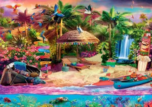 Buffalo Games - Tropical Island Holiday - 500 Piece Jigsaw Puzzle for Adults Challenging Puzzle Perfect for Game Nights - 500 Piece Finished Size is 21.25 x 15.00