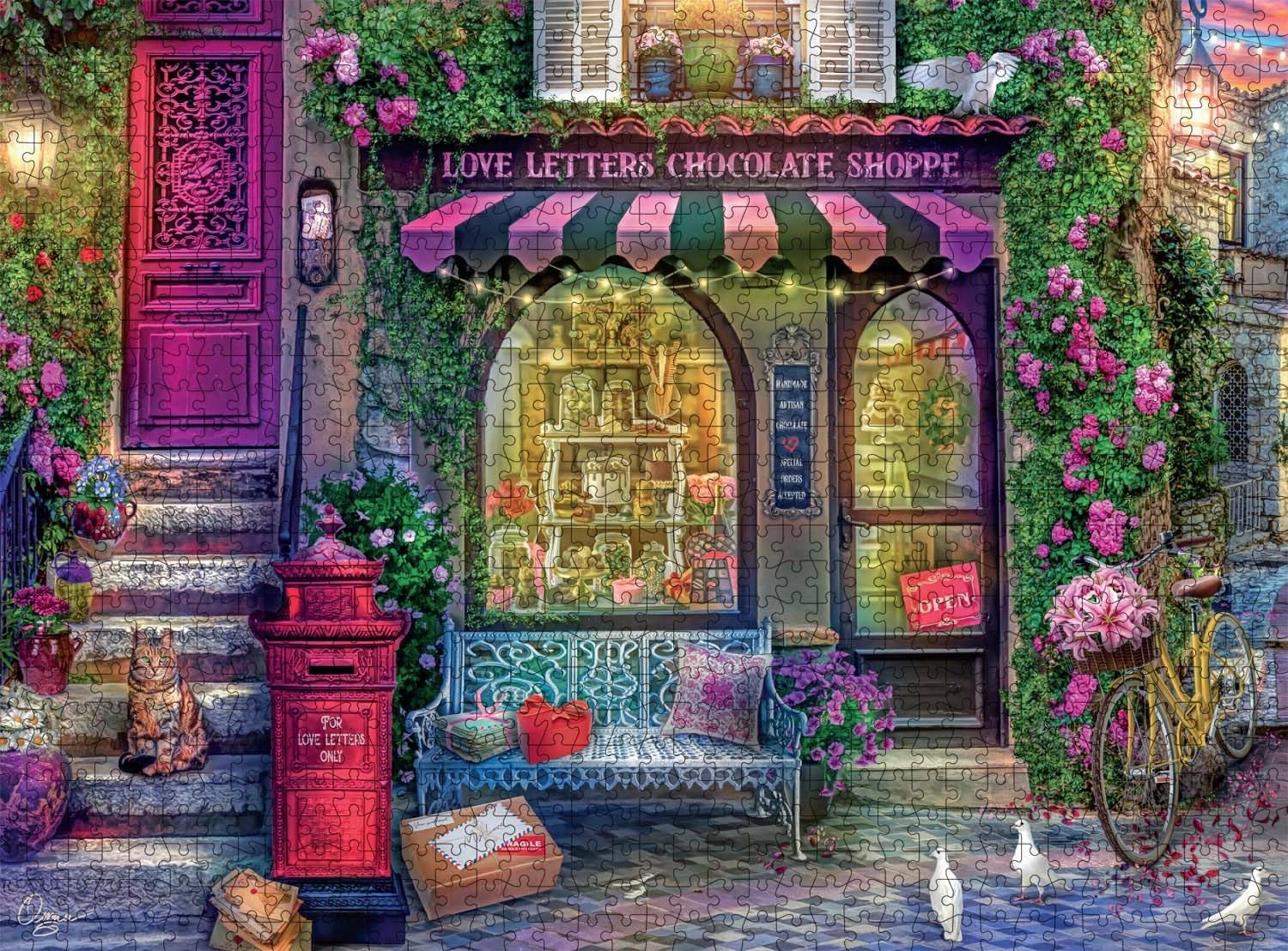 Buffalo Games - Aimee Stewart - Love Letters Chocolate Shoppe - 1000 Piece Jigsaw Puzzle for Adults - Challenging Puzzle Perfect for Game Nights - Finished Size is 26.75 x 19.75