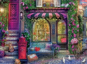 Buffalo Games - Aimee Stewart - Love Letters Chocolate Shoppe - 1000 Piece Jigsaw Puzzle for Adults - Challenging Puzzle Perfect for Game Nights - Finished Size is 26.75 x 19.75