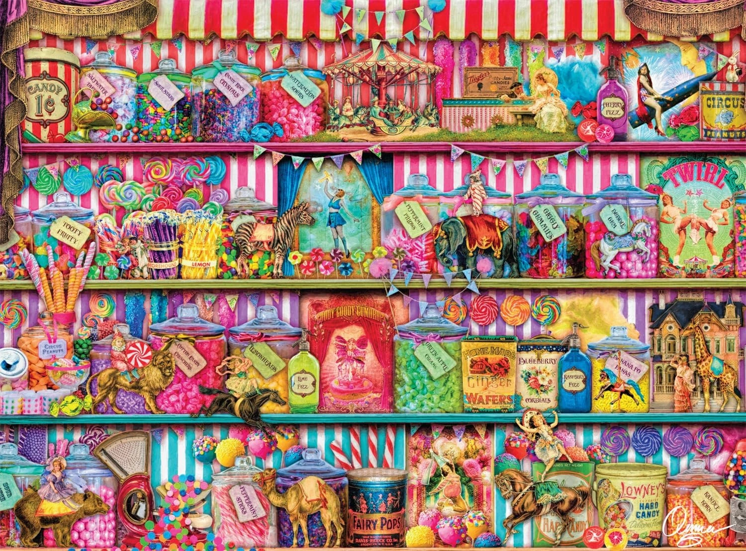 Buffalo Games - Aimee Stewart - Sweet Shoppe - 1000 Piece Jigsaw Puzzle for Adults -Challenging Puzzle Perfect for Game Nights - Finished Size is 26.75 x 19.75