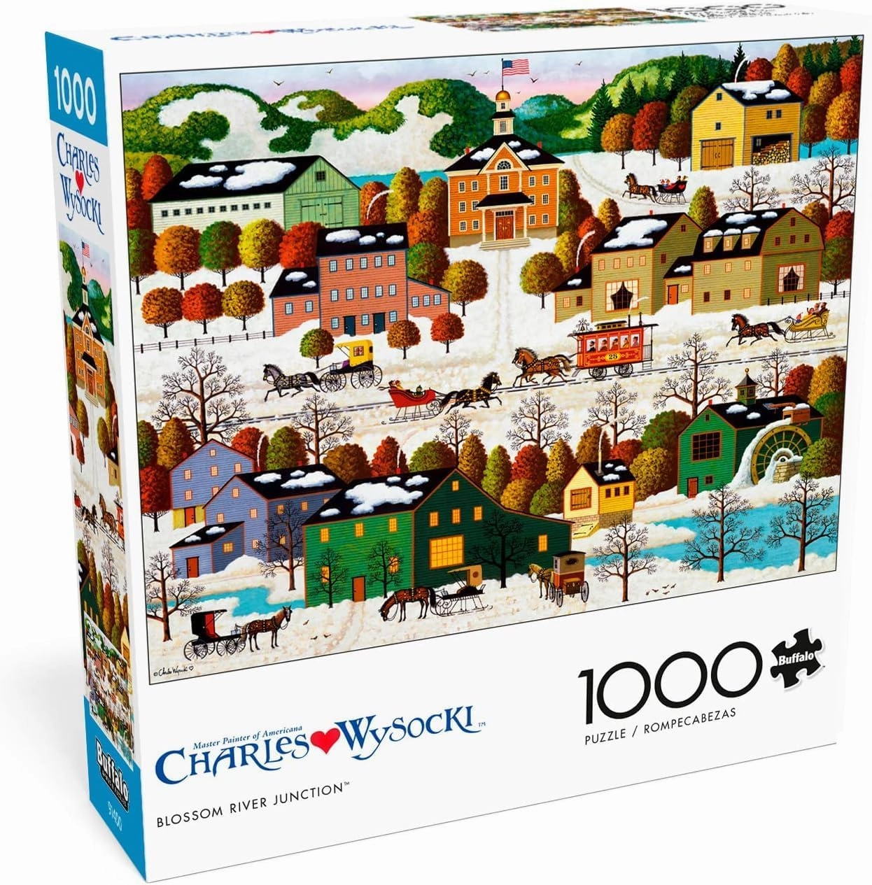 Buffalo Games - Charles Wysocki - Blossom River Junction - 1000 Piece Jigsaw Puzzle for Adults -Challenging Puzzle Perfect for Game Nights - Finished Size is 26.75 x 19.75