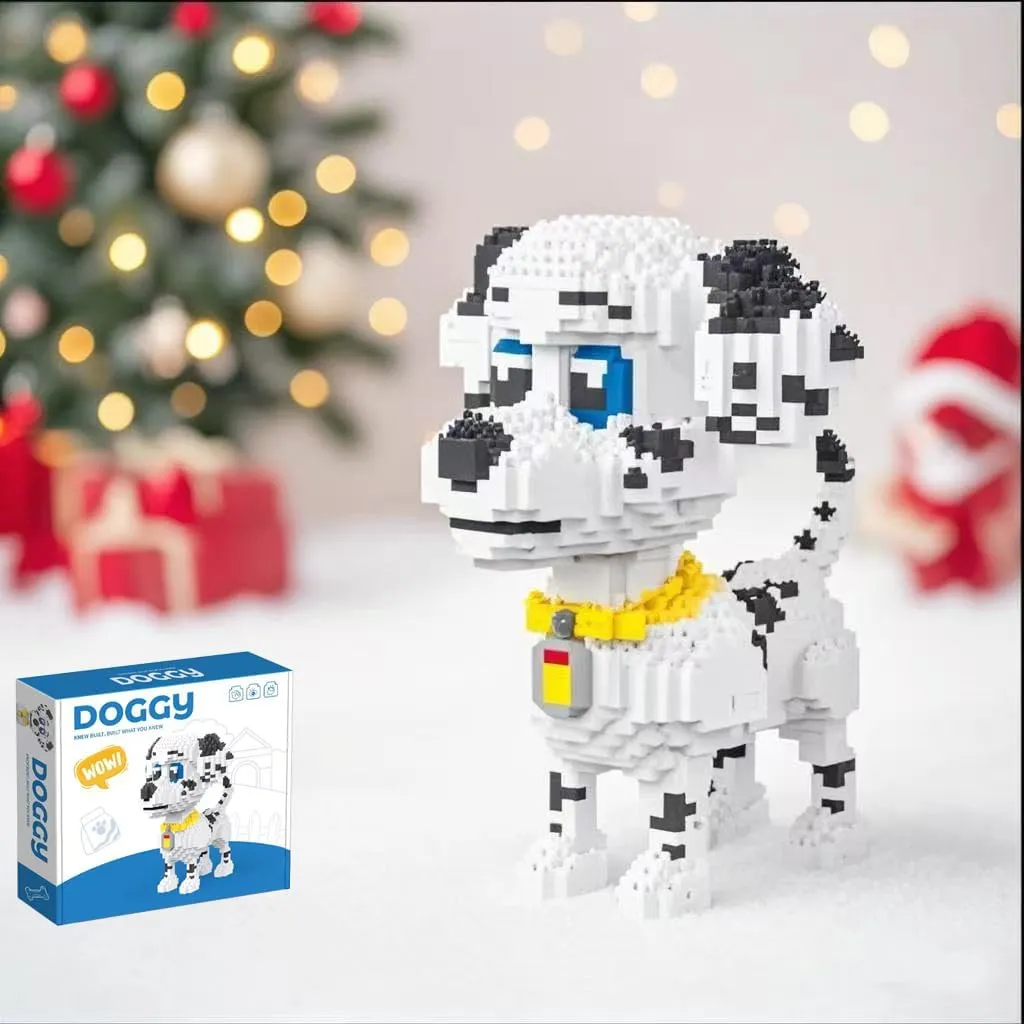 Building Toys for Kids, Boys & Girls, Ages 8 , Pet Spotted Dog Building Sets, Animal Figurine, Micro Building Blocks Kit for Adults 1238 PCS