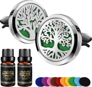 Car Air Freshener Diffuser Vent Clips Essential Oils Scents Aromatherapy Perfume Fragrance Long Lasting Automotive Odor Eliminator Decoration Accessories Girls Fro Women Men