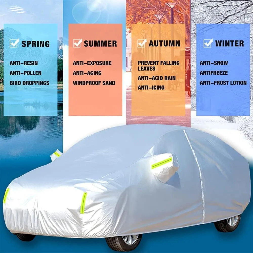 Car Cover for Nissan Pulsar Visia/Pulsar Acenta/N-Connecta/N-Vision/Tekna 2014-2019 Suitable Allweather Snow Protectionwaterproof Rainproof Full Coverage of UV Ray Proof Durable,Green