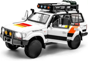 Car Model: 1/24 Diecast Metal Toy Trucks with Lights and Sounds, Mini Vehicles Toys Trucks for Kids, Ages 3 and Up