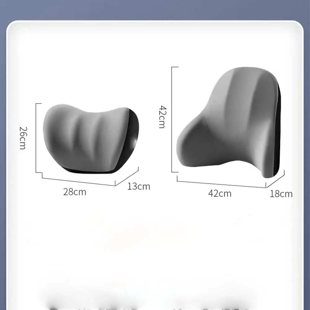 Car Neck Pillow Lumbar Support for suzuki super vitra Firm Comfortable Adjustable Removable Breathable Soft Memory Foam Relieve Body Pain,Grey-C