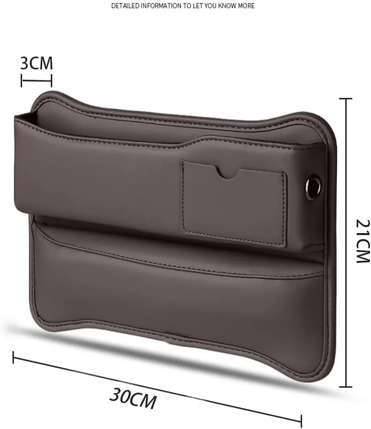 Car Seat Gap Storage Box for Mini Hatch R50 R56 F55 F56 JCW/One/One D/Cooper/S 2015-2024, Car Storage Box Seat Gap Storage Box Car Clamp Storage Bag Neat Car Supplies,Brown-Driver's seat