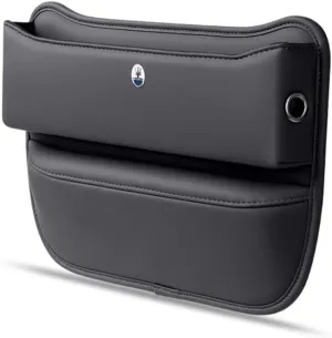 Car Seat Storage Box for Maserati Ghibli Quattroporte Levante GT GC GranSport Coupé MC20 Series Car Seat Gap Organizer Seat Side Bag Reserved Charging Cable Hole Car Accessories,Black