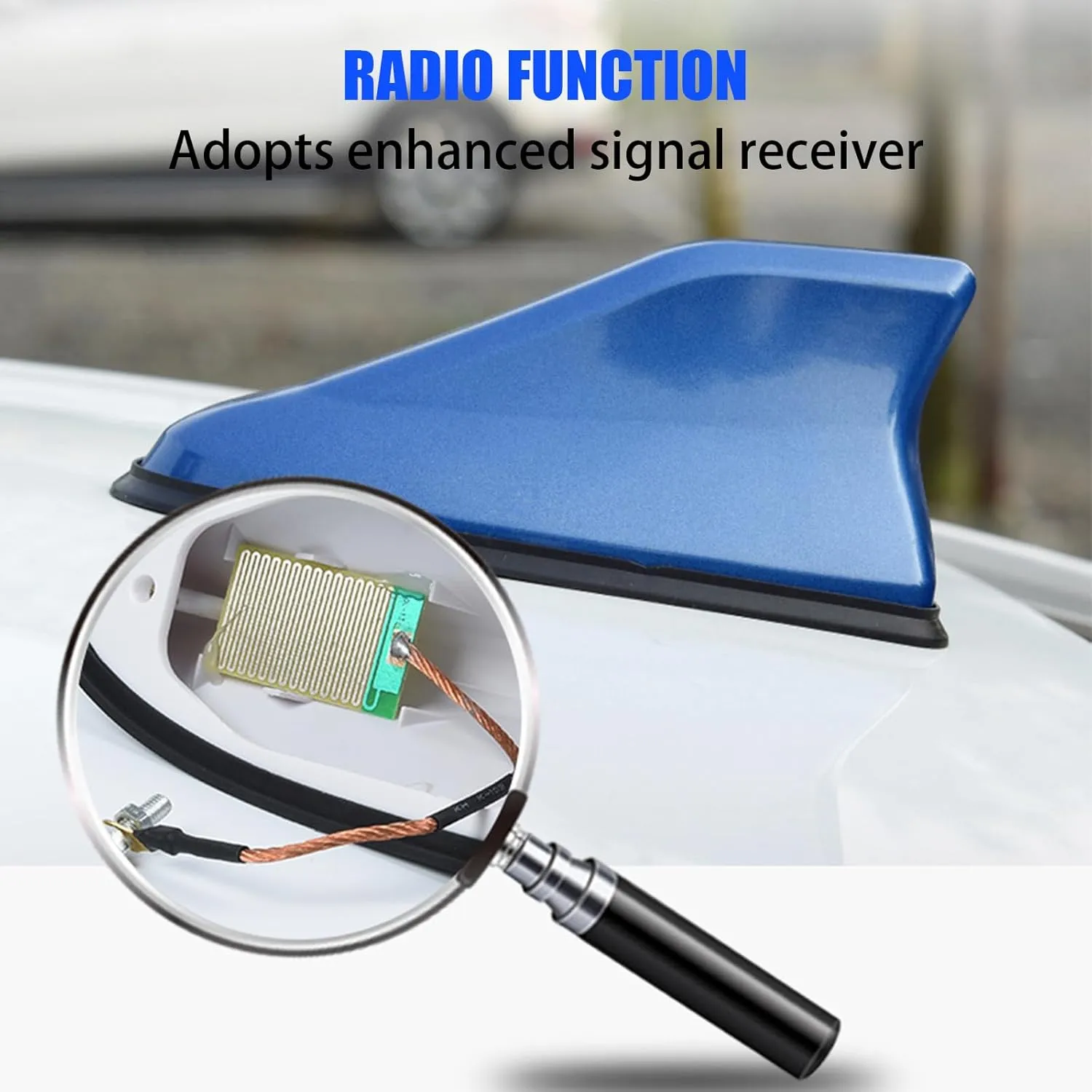 Car Shark Fin Antenna Cover for Renault Scenic/Grand Scénic/Xmod IV III II I J9 R9 JZ JM JA 2000-2024 Automotive Signal Roof Aerial Cover Car Roof Aerial Caps,Silver