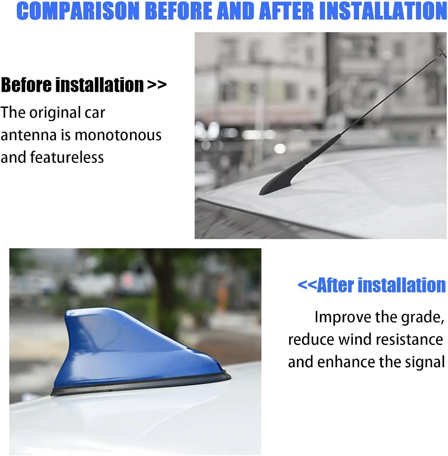 Car Shark Fin Antenna Cover for Renault Scenic/Grand Scénic/Xmod IV III II I J9 R9 JZ JM JA 2000-2024 Automotive Signal Roof Aerial Cover Car Roof Aerial Caps,Silver