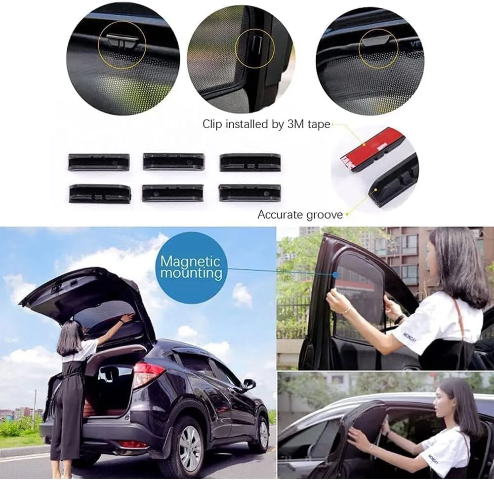 Car Window Sunshade for Suzuki Vitra 2014 2015 2016 2017 2018 2019 Half Shade Car Interior Curtain Stretchable Breathable Sunshade Screens Durable Car Accessories,7pcs