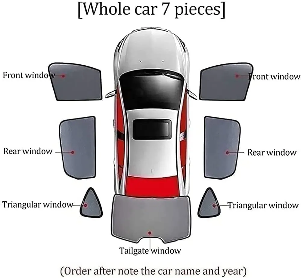 Car Window Sunshade for Suzuki Vitra 2014 2015 2016 2017 2018 2019 Half Shade Car Interior Curtain Stretchable Breathable Sunshade Screens Durable Car Accessories,7pcs