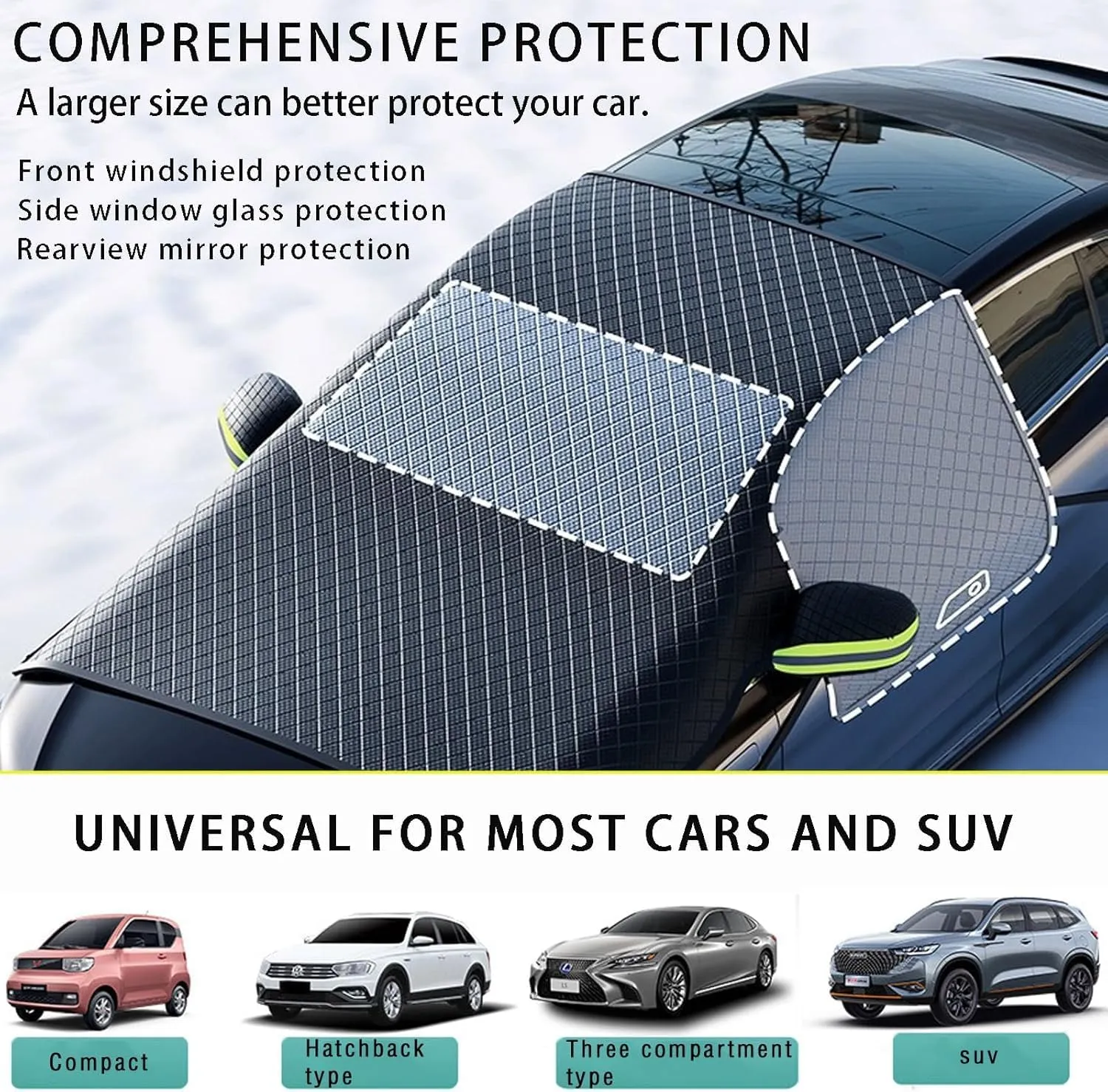 Car Windshield Cover for Mazda Biante 2008-2018,Sun Shade Snow Cover with Dust Water Resistent,B