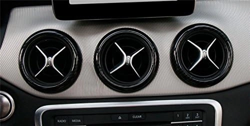 Car Air Conditioning Air Outlet Decoration Trim Ring Sticker for Mercedes Benz C117 X156 W246 CLA GLA Class (Carbon fiber style)
