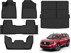 Car Floor Mats & Cargo Trunk Liners Custom Fit Honda Pilot 2023 2024 All Weather Floor Mats for Pilot 2023 2024 TPE Durable Floor Liners Accessories for Honda Pilot 2023 2024