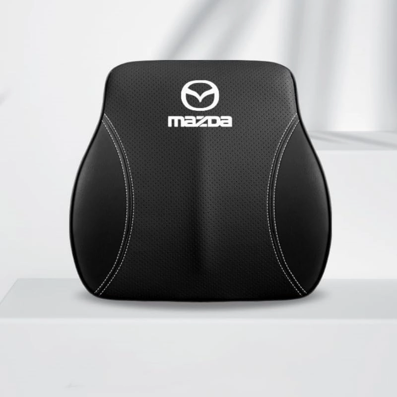 Car Headrest Lumbar Support Cushion for Mazda Biante 2008-2018, Car Lumbar Support Pillow and Car Neck Pillow Kit, Driver Seat Backrest, Seat Covers Accessories,A