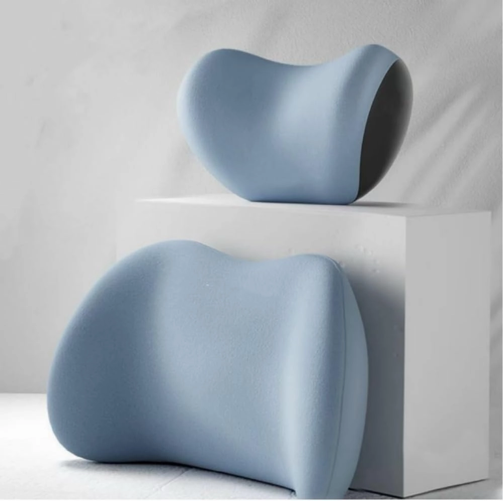 Car Headrest Lumbar Support Cushion for Suzuki Tianyu Super vitra Fengyu Jimny Ergonomic for Neck Pain Relief Breathable Removable and Washable for Car Long Trips Use,Blue