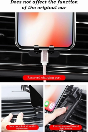 Car Phone Holder Mount for Nissan X-Trail 2022 2023 2024, 360° Rotation Mobile Phone Mount, Air Vent Car Mount Cradle, Adjustable Phone Holder for Dashboard, Windscreen(Color:A)
