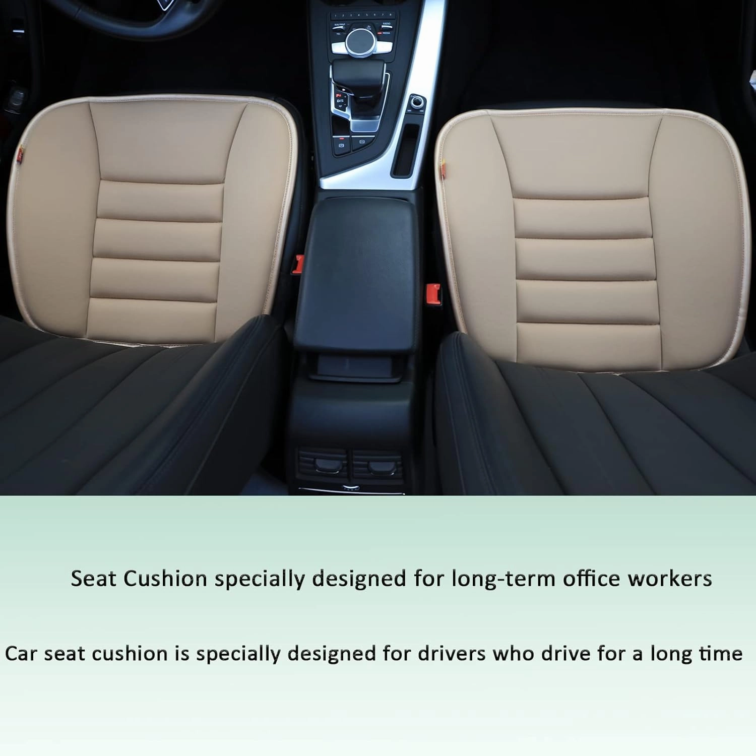 Car Seat Cushion Pad for Driving Seat Cushions for Office Chairs/Truck Memory Foam Seat Cushion Comfortable and Durable,Khaki