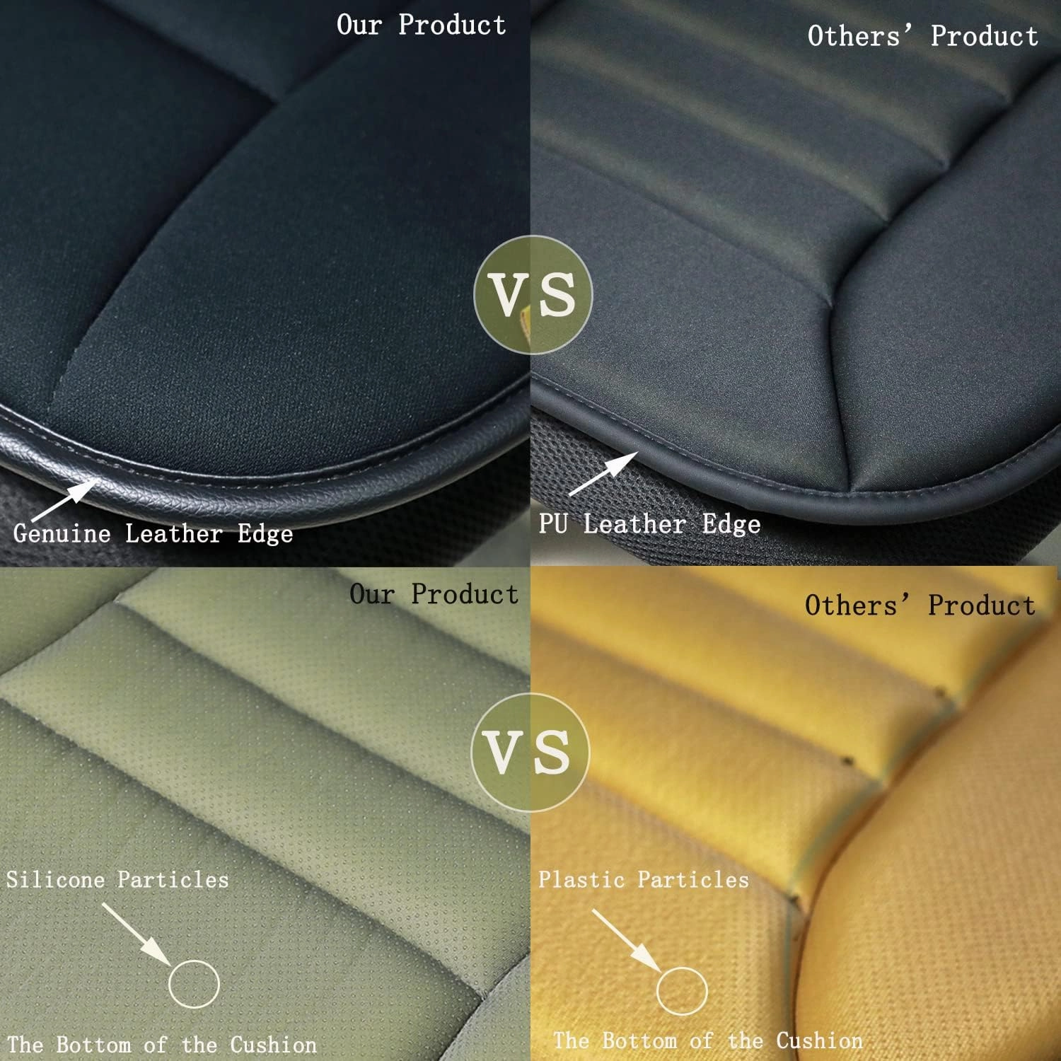 Car Seat Cushion Pad for Driving Seat Cushions for Office Chairs/Truck Memory Foam Seat Cushion Comfortable and Durable,Khaki