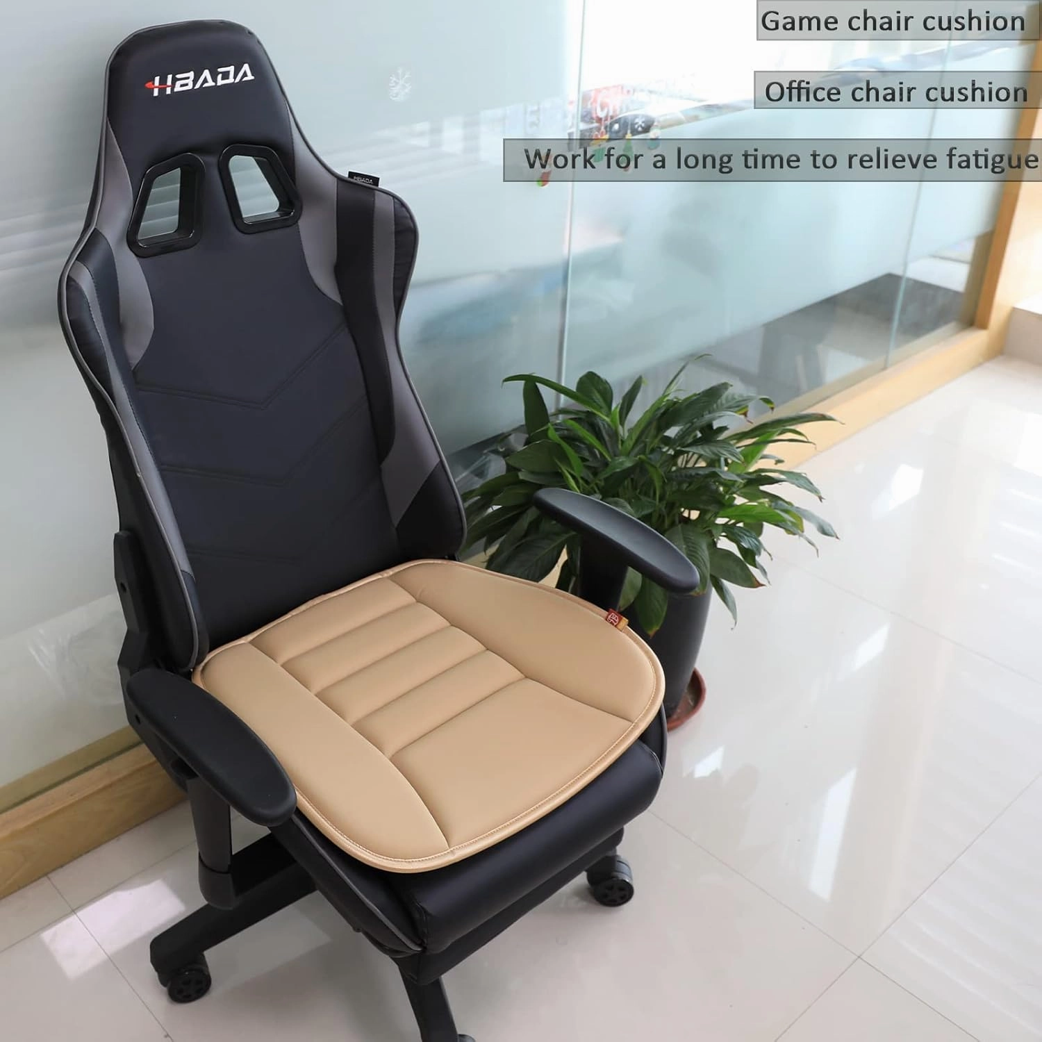 Car Seat Cushion Pad for Driving Seat Cushions for Office Chairs/Truck Memory Foam Seat Cushion Comfortable and Durable,Khaki