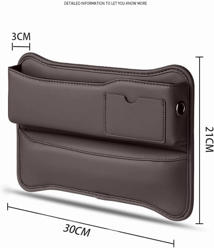 Car Seat Gap Storage Box for Audi Q4 Sportback e-tron SUV 2021 2022 2023 2024 2025, Car Storage Box Seat Gap Storage Box Car Clamp Storage Bag Neat Car Supplies,Brown-Driver's seat