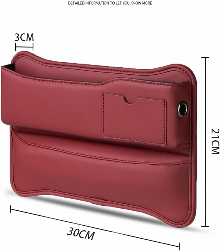 Car Seat Gap Storage Box for Audi SQ7 4M SUV 2016 2017 2018 2019 2020 2021 2022 2023 2024, Car Storage Box Seat Gap Storage Box Car Clamp Storage Bag Neat Car Supplies,Red-Driver's seat