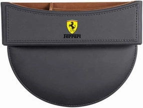 Car Seat Storage Box for Ferrari 430/458/488/599 Series Car Seat Gap Organizer Seat Side Bag Reserved Charging Cable Hole Car Accessories, Two Pieces-Black