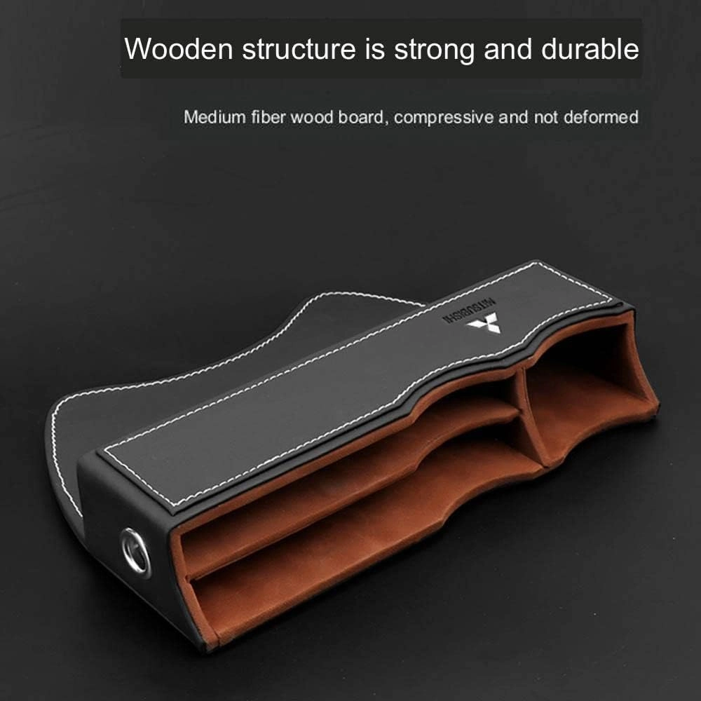 Car Seat Storage Box for Mitsubishi Cross/Outlander/L200/Pajero Series Car Seat Gap Organizer Seat Side Bag Reserved Charging Cable Hole Car Accessories,One Piece-B