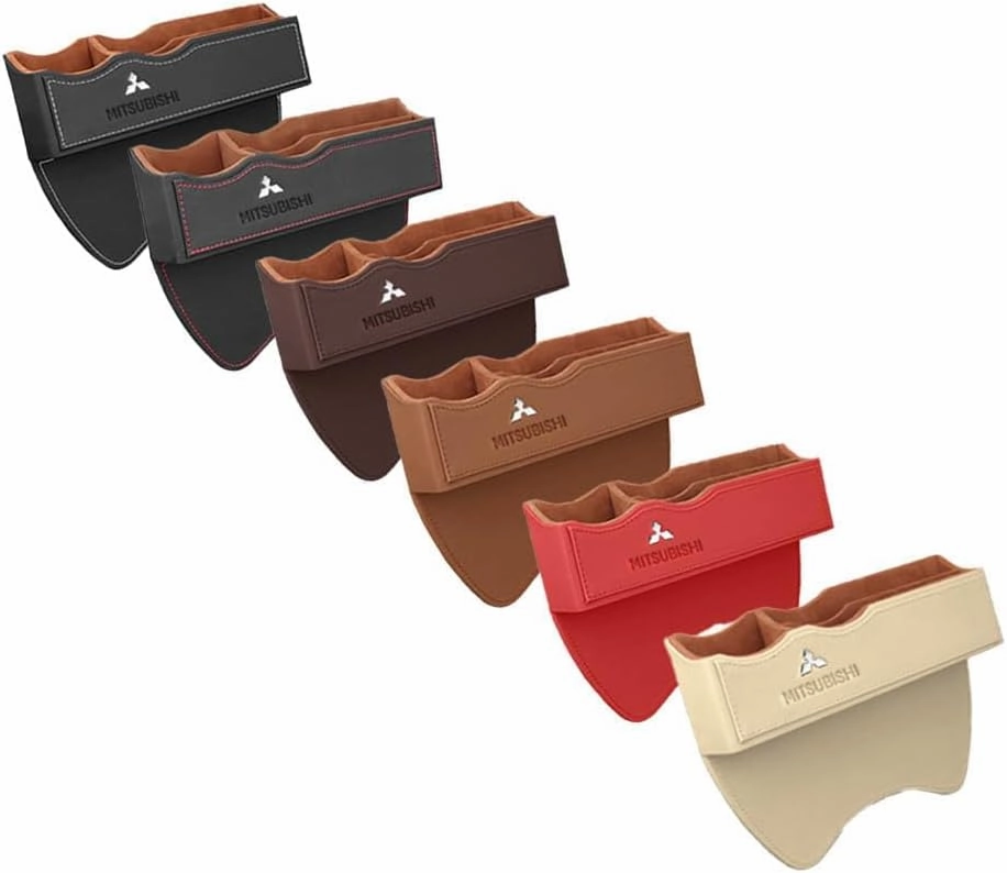 Car Seat Storage Box for Mitsubishi Cross/Outlander/L200/Pajero Series Car Seat Gap Organizer Seat Side Bag Reserved Charging Cable Hole Car Accessories,One Piece-B