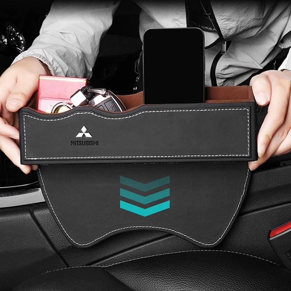 Car Seat Storage Box for Mitsubishi Cross/Outlander/L200/Pajero Series Car Seat Gap Organizer Seat Side Bag Reserved Charging Cable Hole Car Accessories,One Piece-B