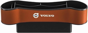 Car Seat Storage Box for Volvo XC60 S60L XC40 S90 Series Car Seat Gap Organizer Seat Side Bag Reserved Charging Cable Hole Car Accessories,Brown