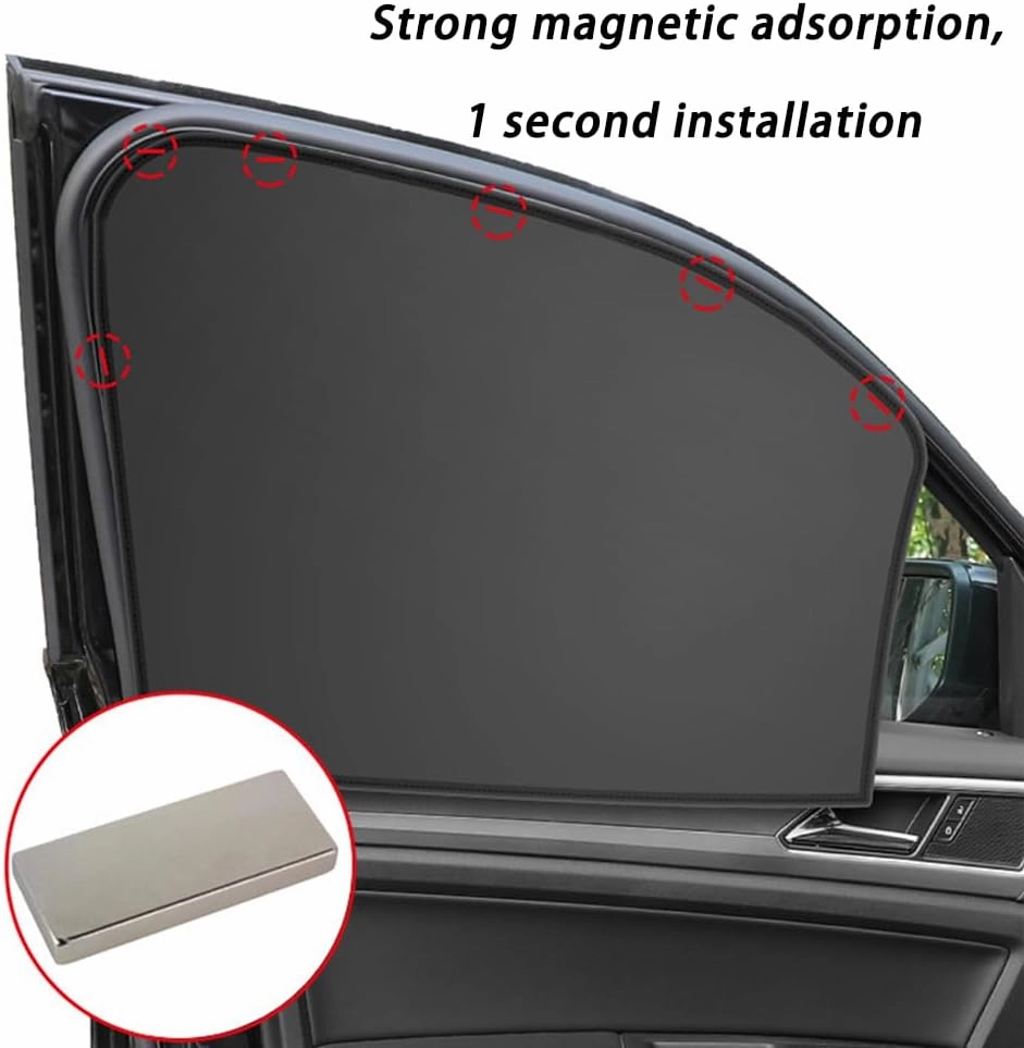 Car Sun Shade for Buick New Excelle 2014 2015 2016 2017 Magnetic,Car Window Shade Car Sun Shade Cover Car Accessory Interior Easy Install,A 2 Triangular Windows