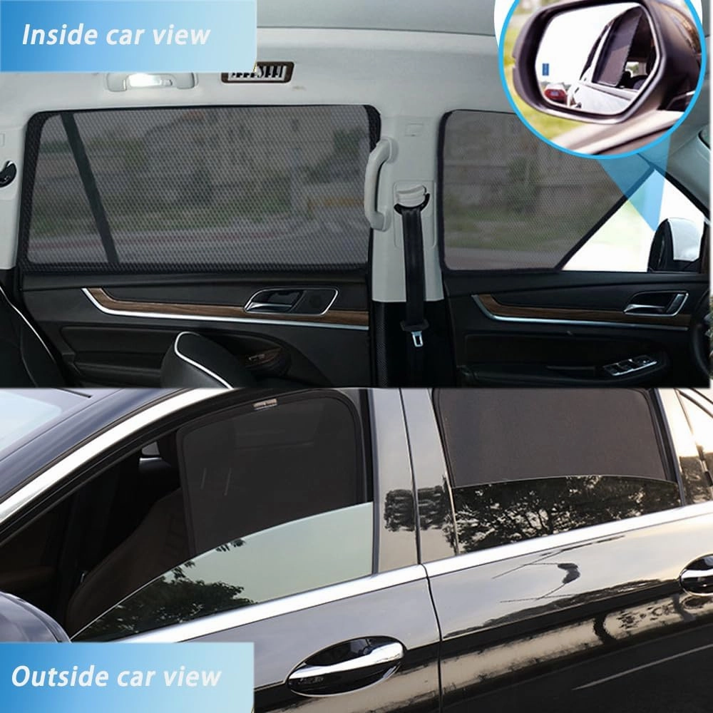 Car Sun Shade for Buick New Excelle 2014 2015 2016 2017 Magnetic,Car Window Shade Car Sun Shade Cover Car Accessory Interior Easy Install,A 2 Triangular Windows